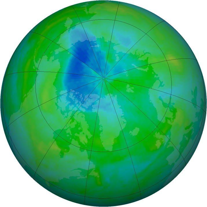 Arctic ozone map for 09 September 1984